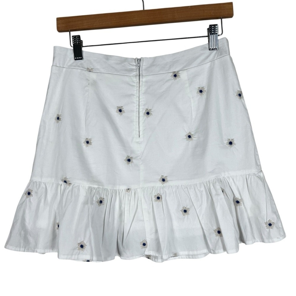 NWT Altar'd State Floral Embroidered Mini Skirt White Pleated Prairie Size M - Picture 5 of 7